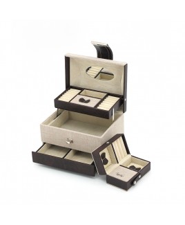 Jewellery Case with Auto-Motion Drawers & separate Travel Case